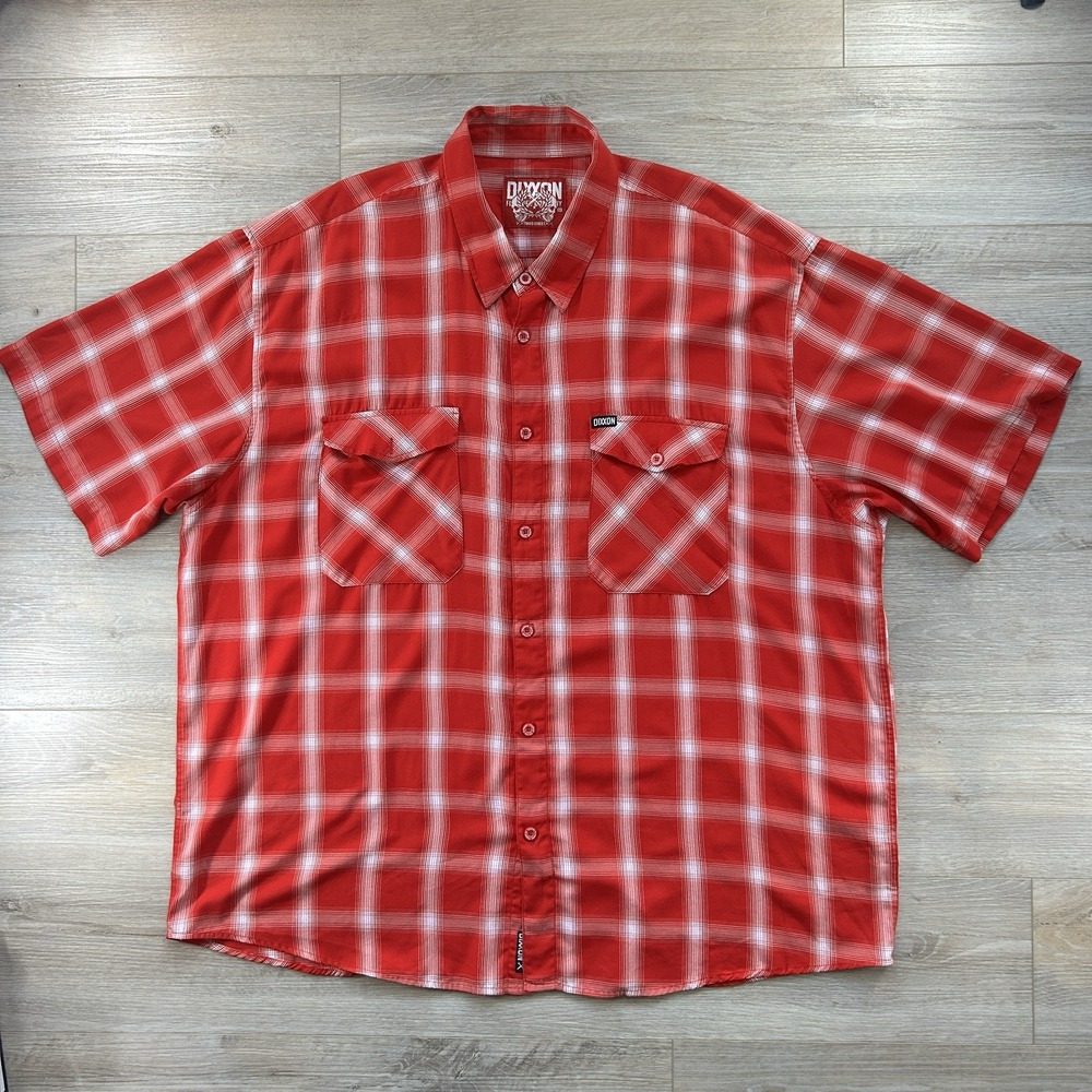 DIXXON Flannel Company Third Street Men's 5X Red Bamboo Button Down Short Sleeve